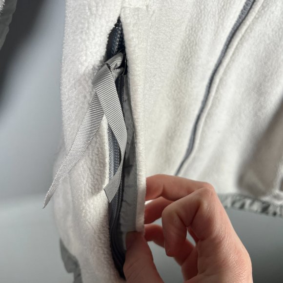 The North Face Denali Womens Jacket Size Medium White Gray Full Zip Fleece - Picture 7 of 15
